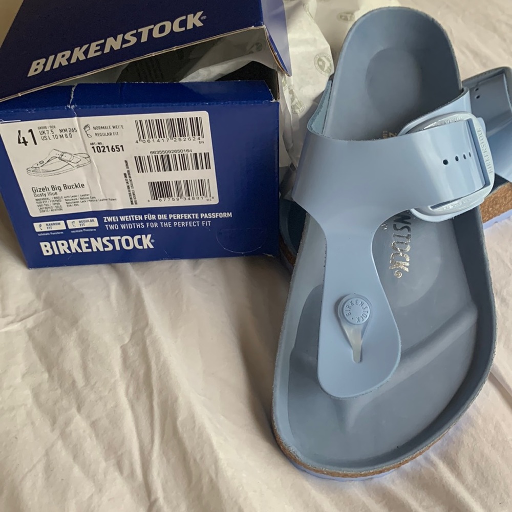 Nib Birkenstock gizeh big buckle dusty blue 41